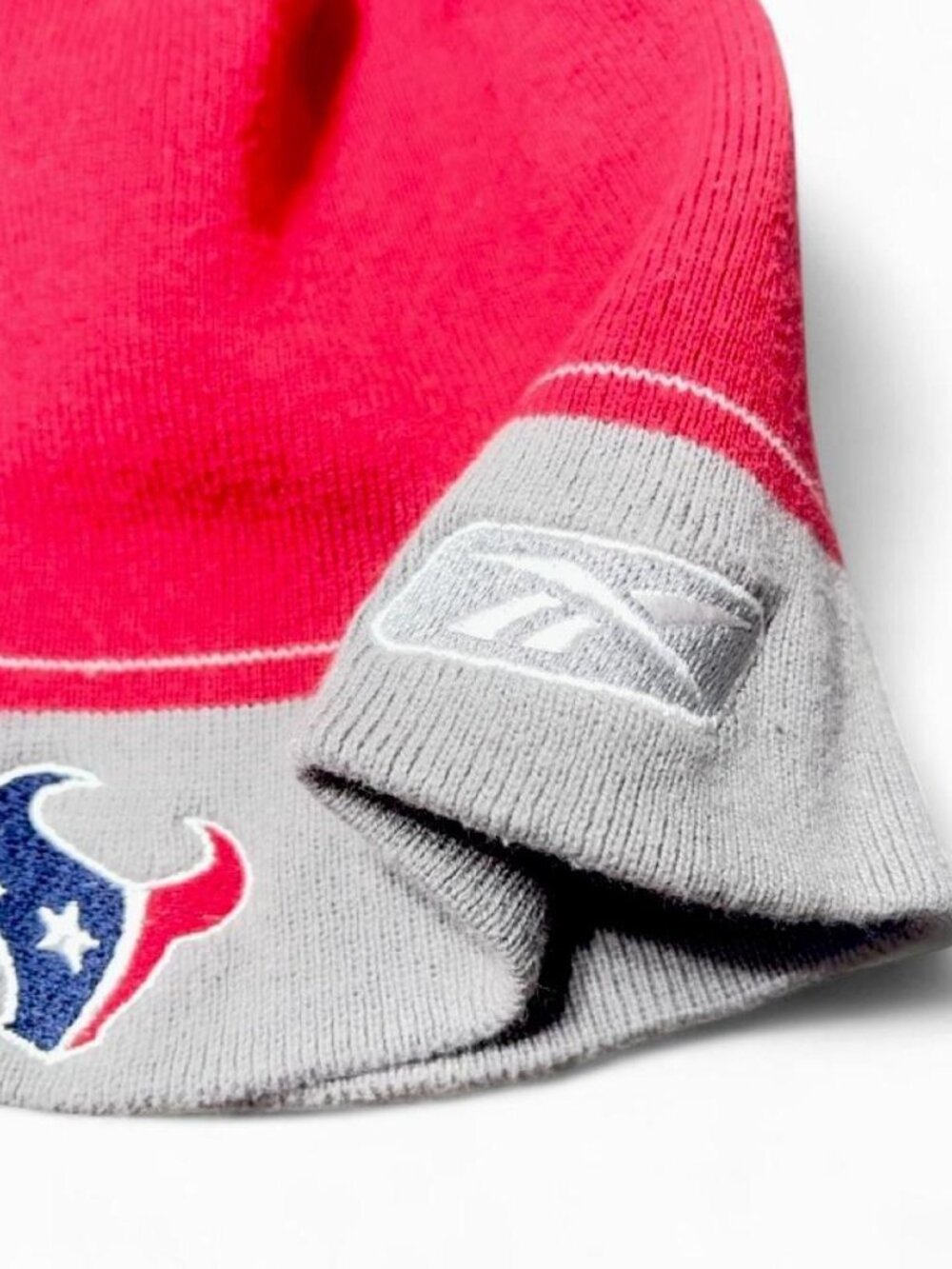 Houston Texans Reebok NFL Equipment Knit Beanie Red Gray Cuffed Hat